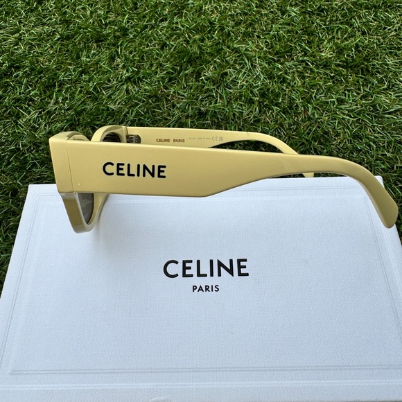 Celine MONOCHROMS CL40197U 39A Cat Eye Yellow Grey Lens Sunglasses - Picture 4 of 13